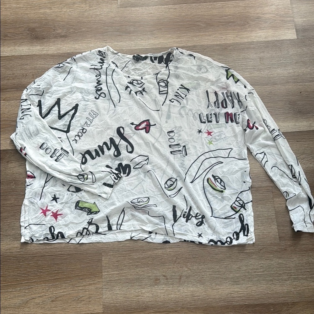 Charlie B See Through Longsleeve printed top